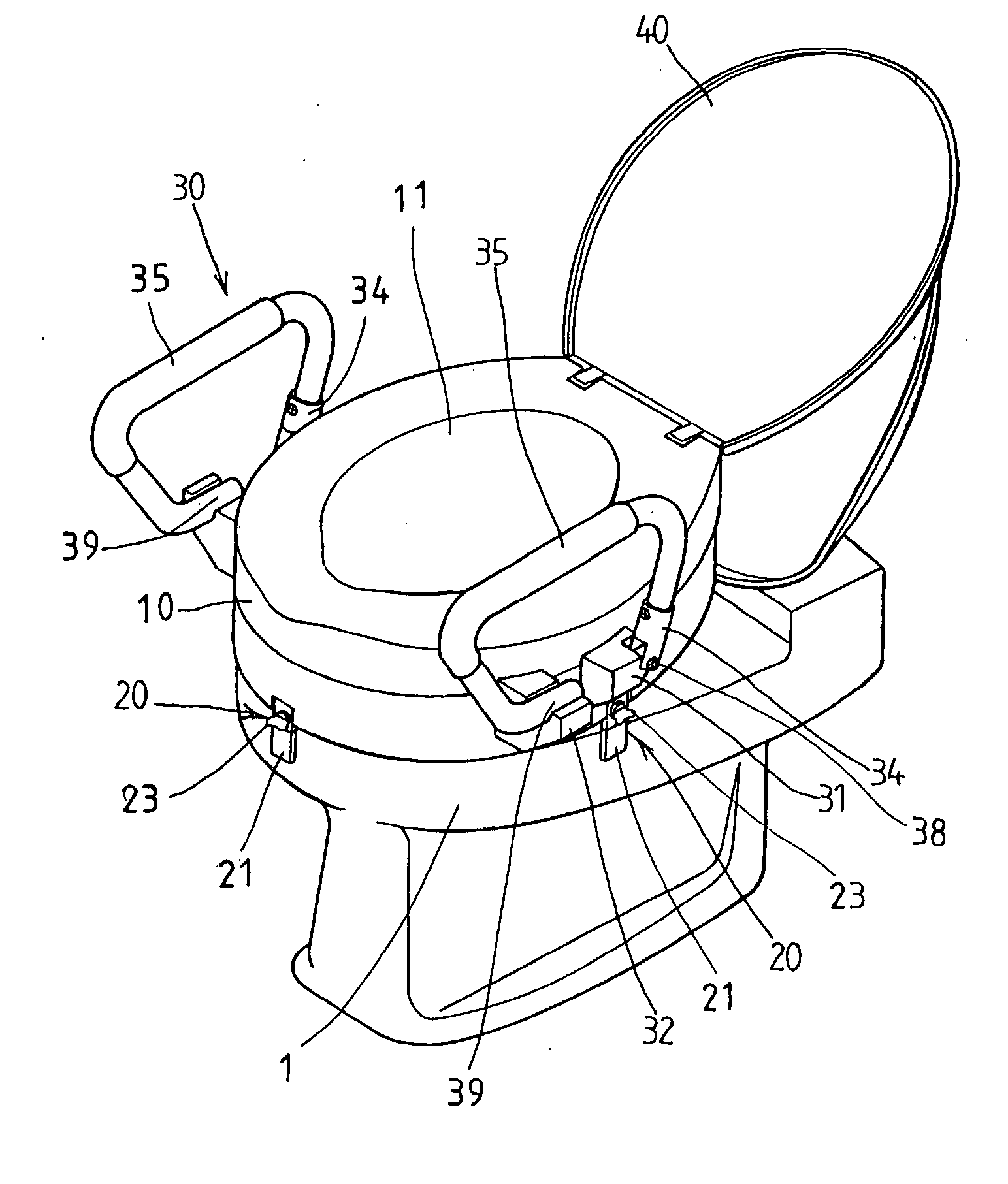 Toilet seat device for disabled person