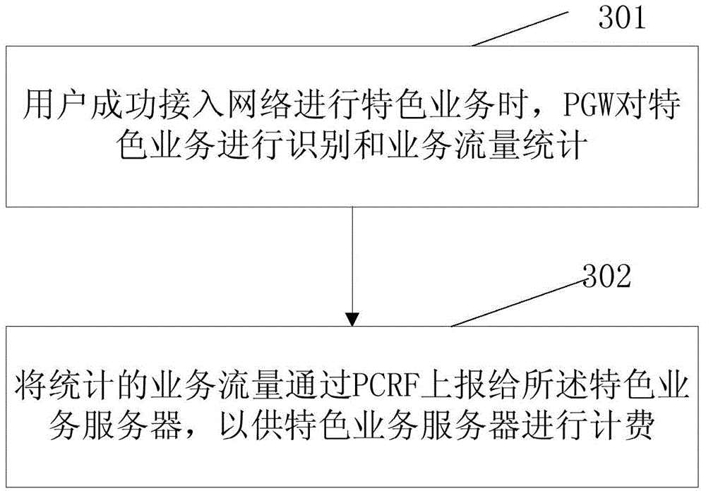Service billing method and system, feature service server and packet data network gateway