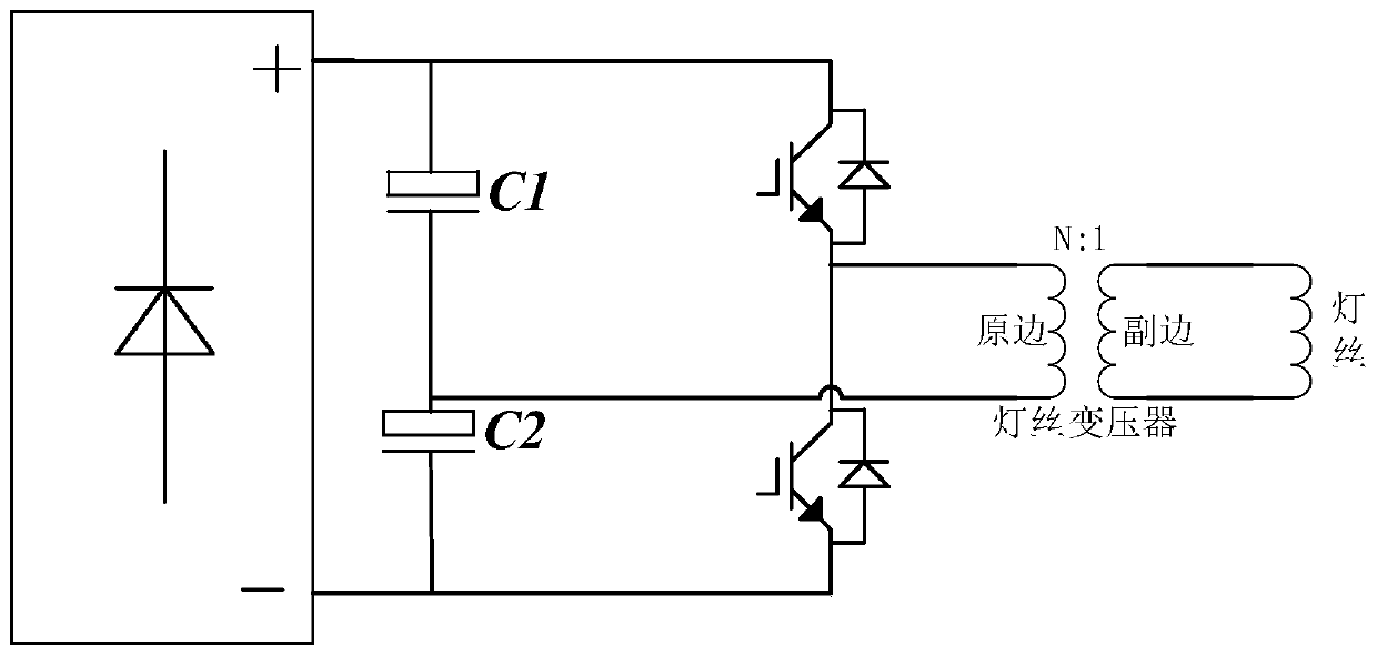 Filament current control method and device