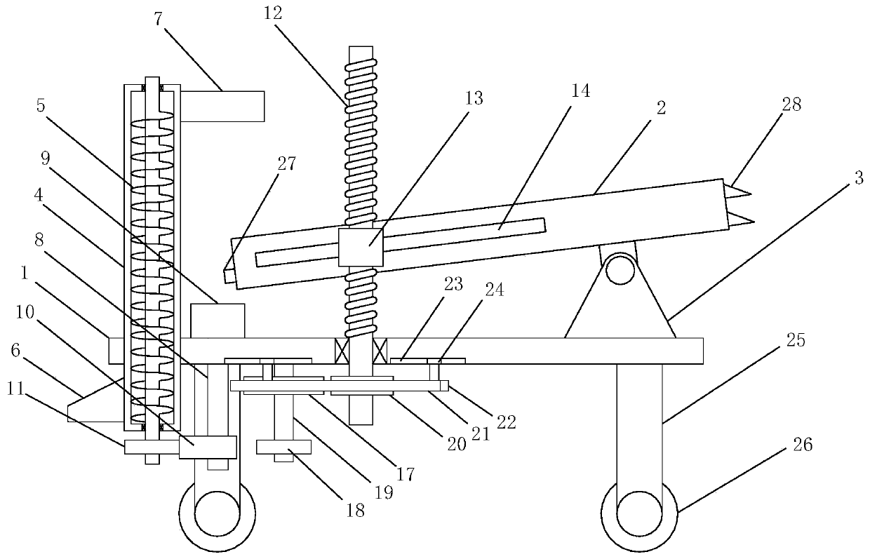 A gap type sand screening device with automatic feeding and discharging