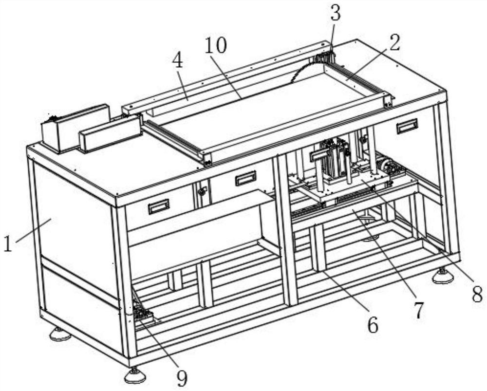 Transverse cutting device for building board processing, and operation method thereof