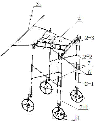 Four-wheeled spraying trolley with adjustable height
