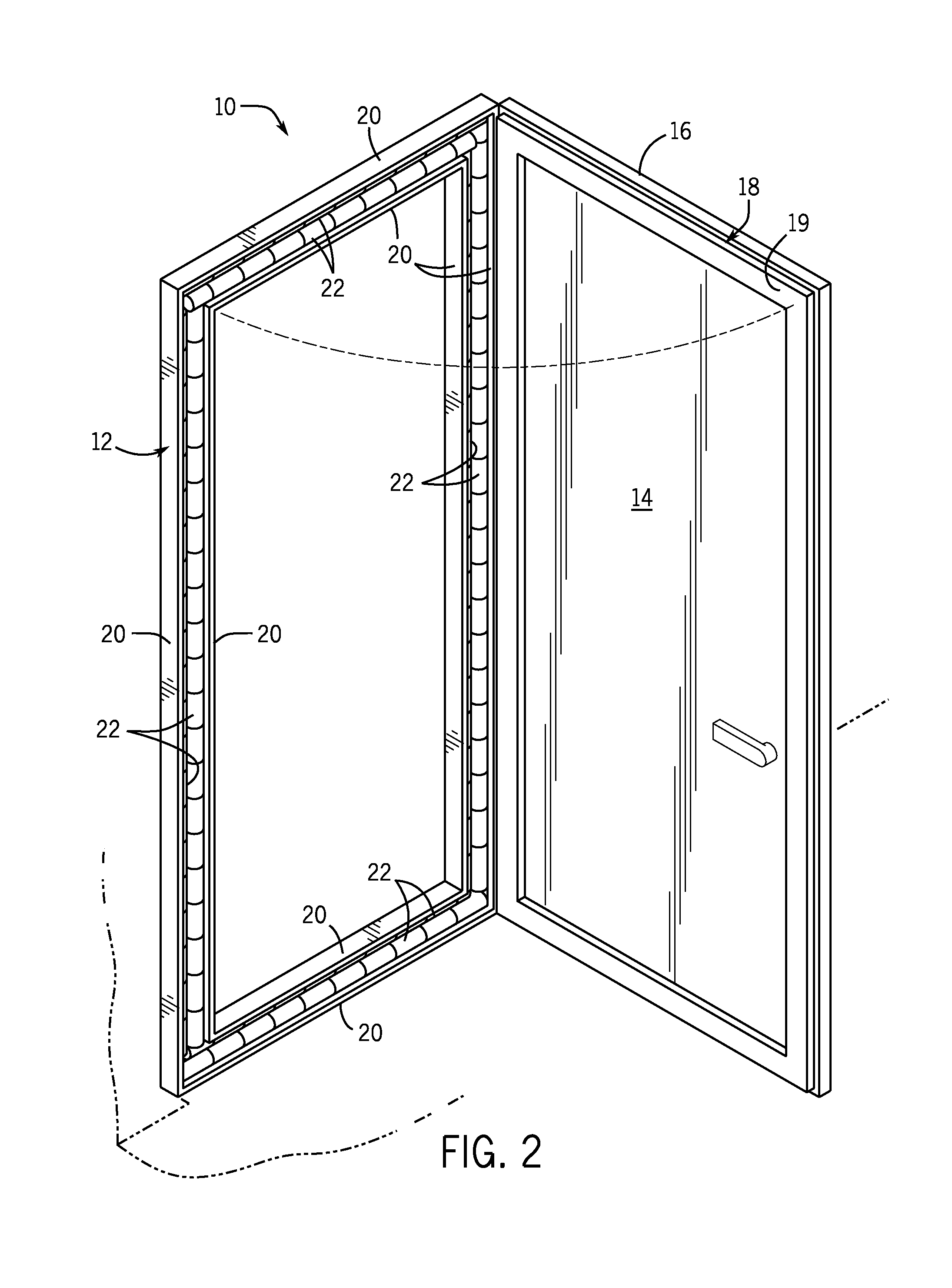 Constant force spring perimeter seal for an electromagnetic shielded door
