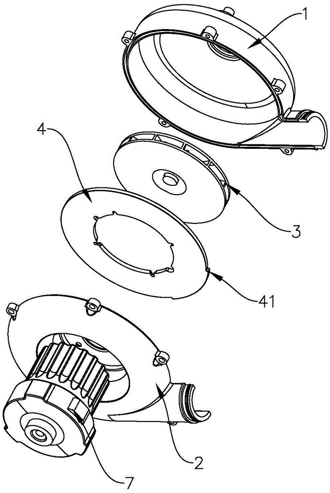 Blower device for breathing machine