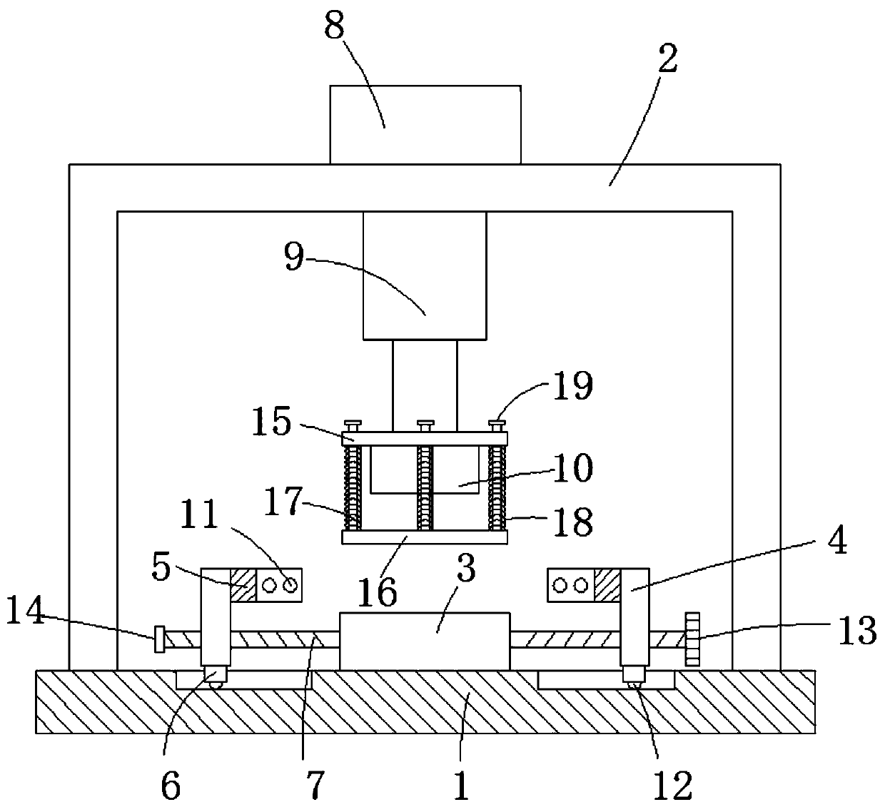 Alloy die casting clamping device capable of preventing offsetting