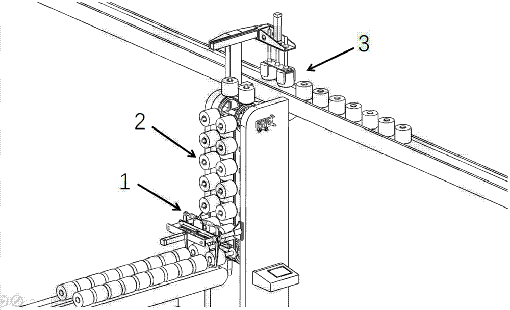 Automatic offline lifting device of cone yarns of bobbin winder