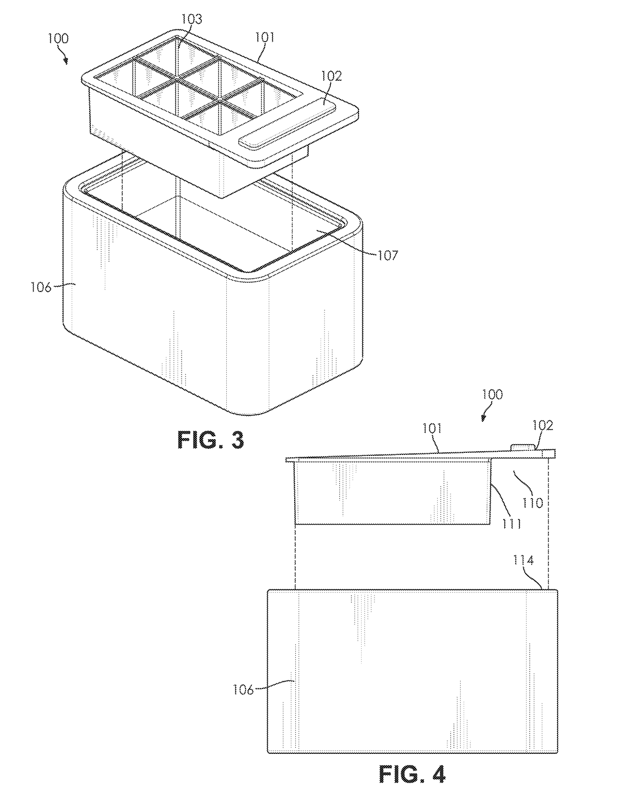 Apparatus for producing clear ice cubes in a freezer