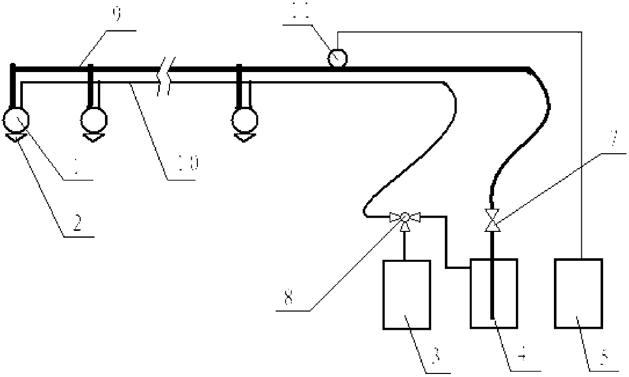 Fixed pipe network extinguishing system