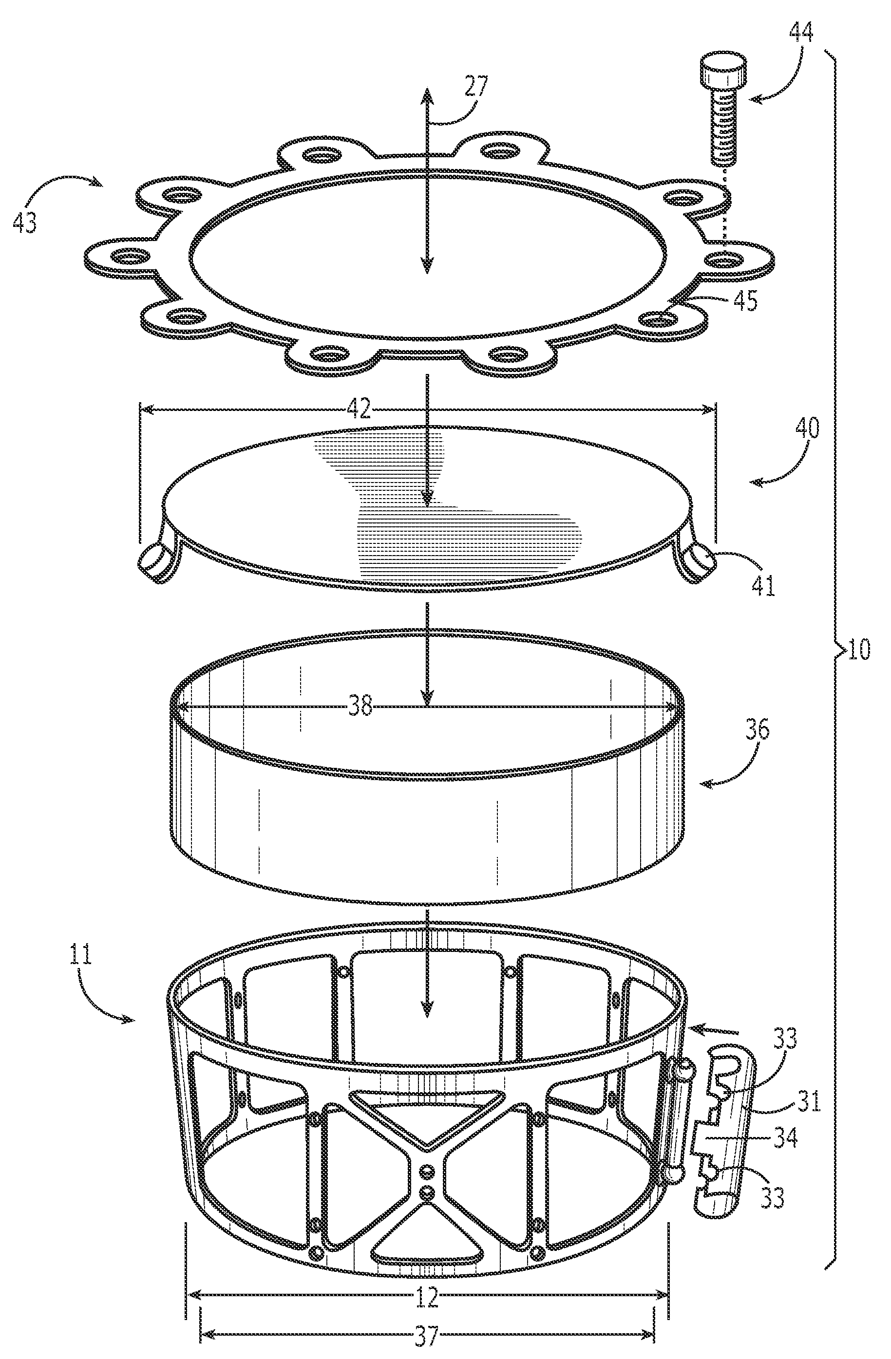 Drum shell mounting system and associated methods