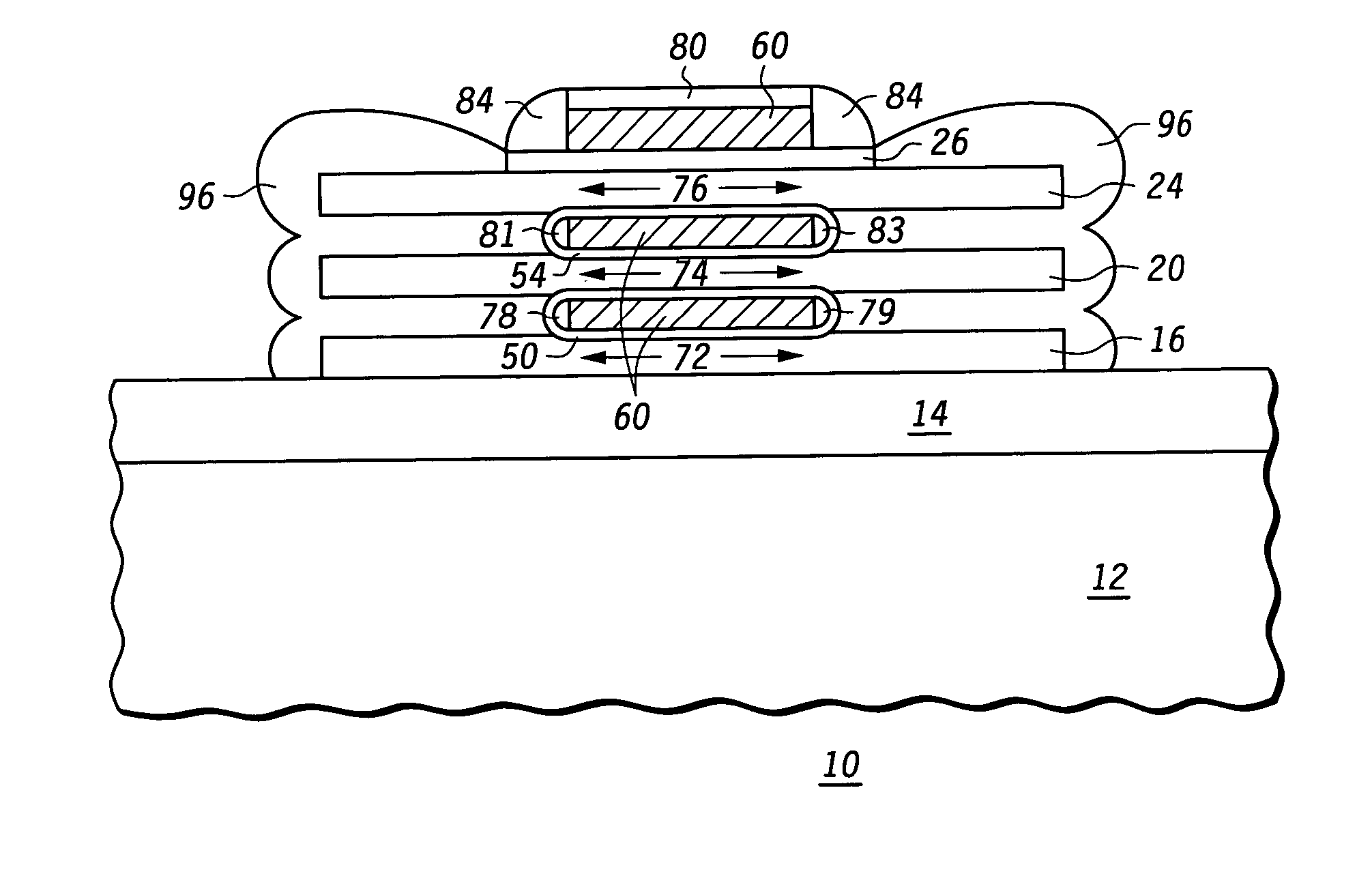 Method of forming a transistor having multiple channels and structure thereof