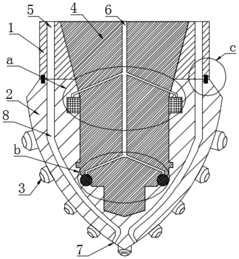 Low-nozzle-holder roller bit