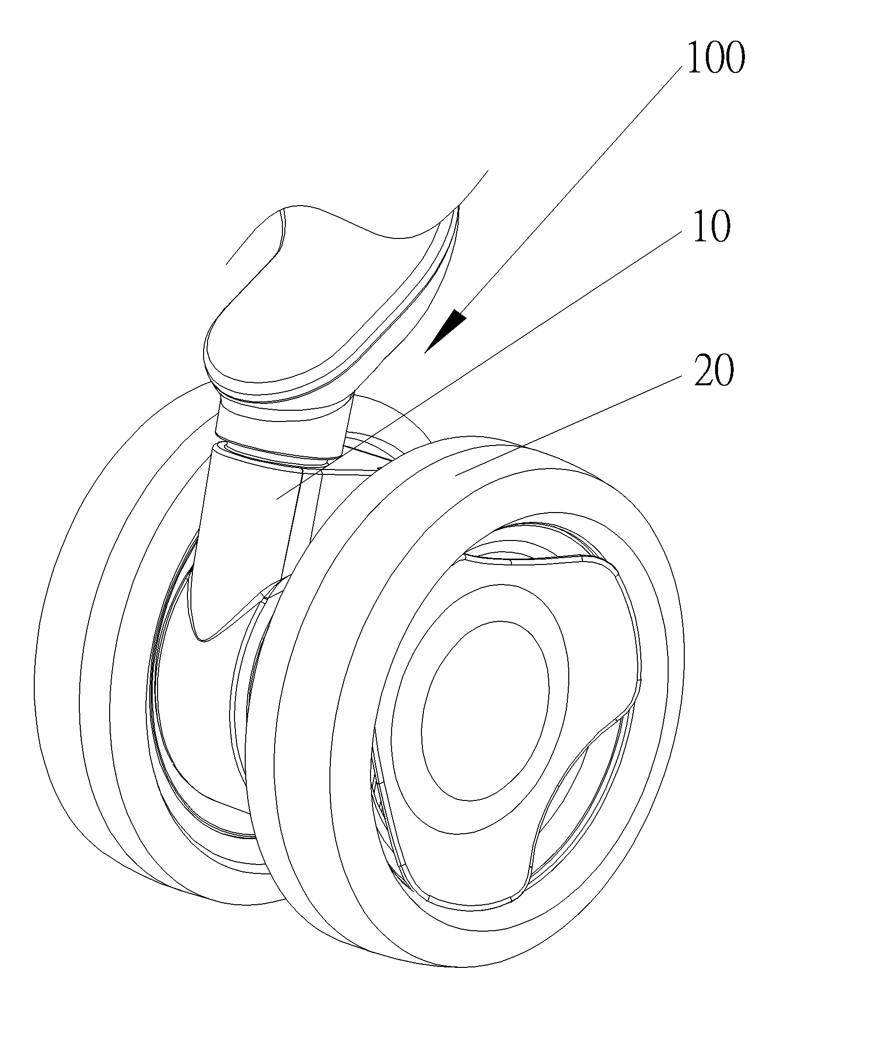 Caster device with a directional mechanism
