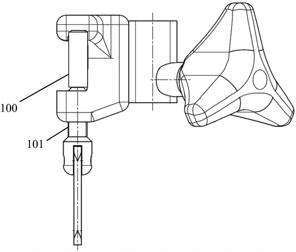 Clamping device for side guide rail of operating bed