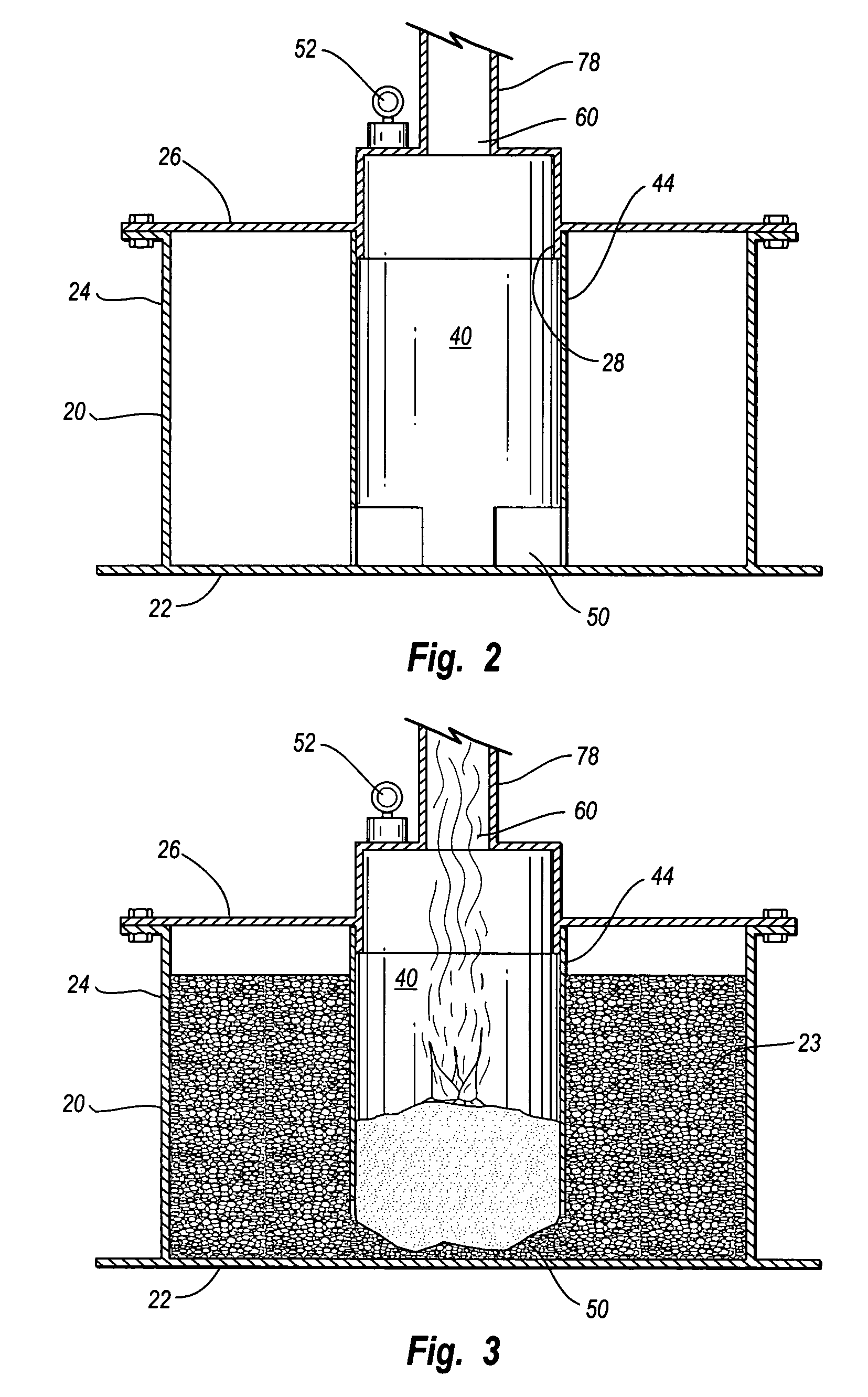 Concentric hopper and burn chamber for sulphorous acid generator