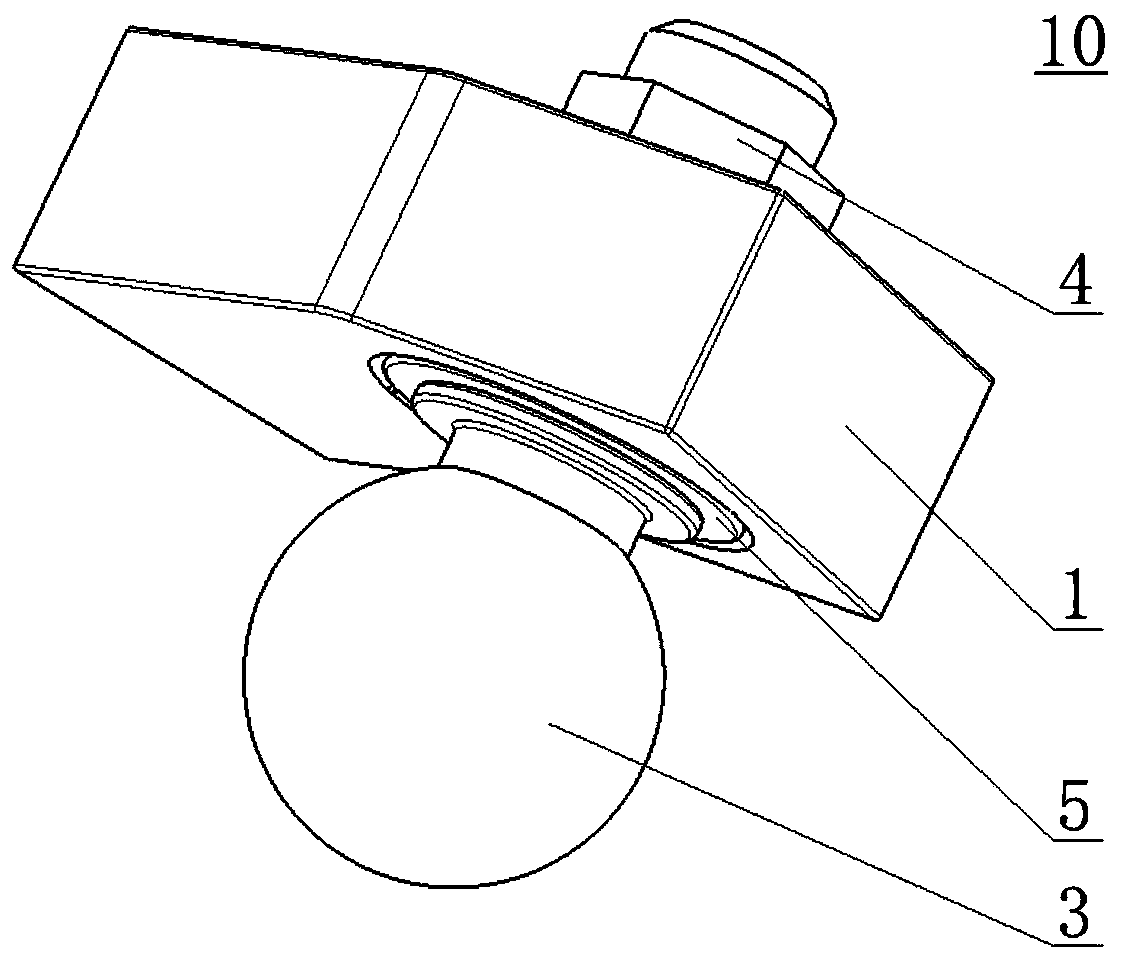 Ball head assembly and vehicle provided with same