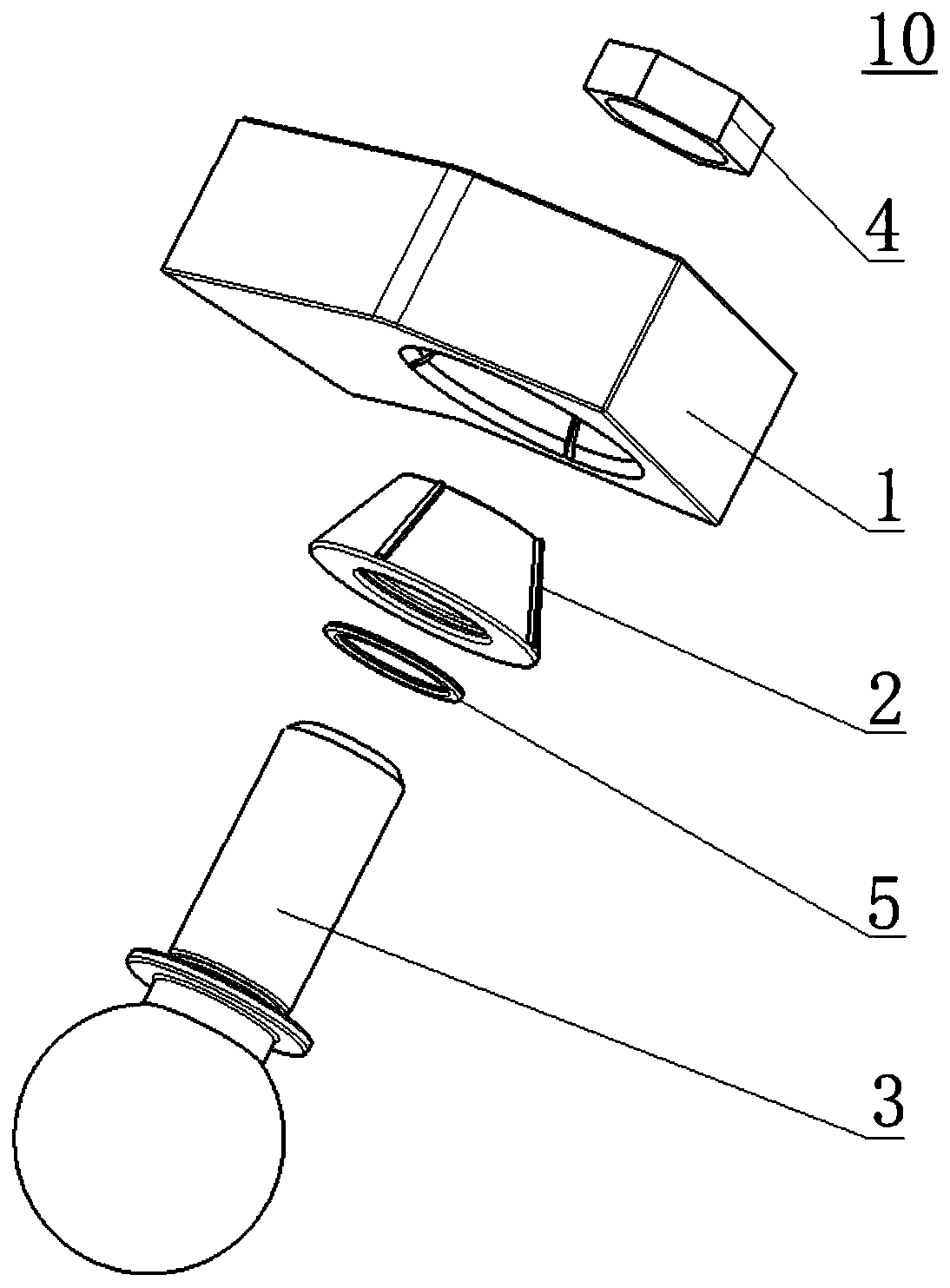 Ball head assembly and vehicle provided with same