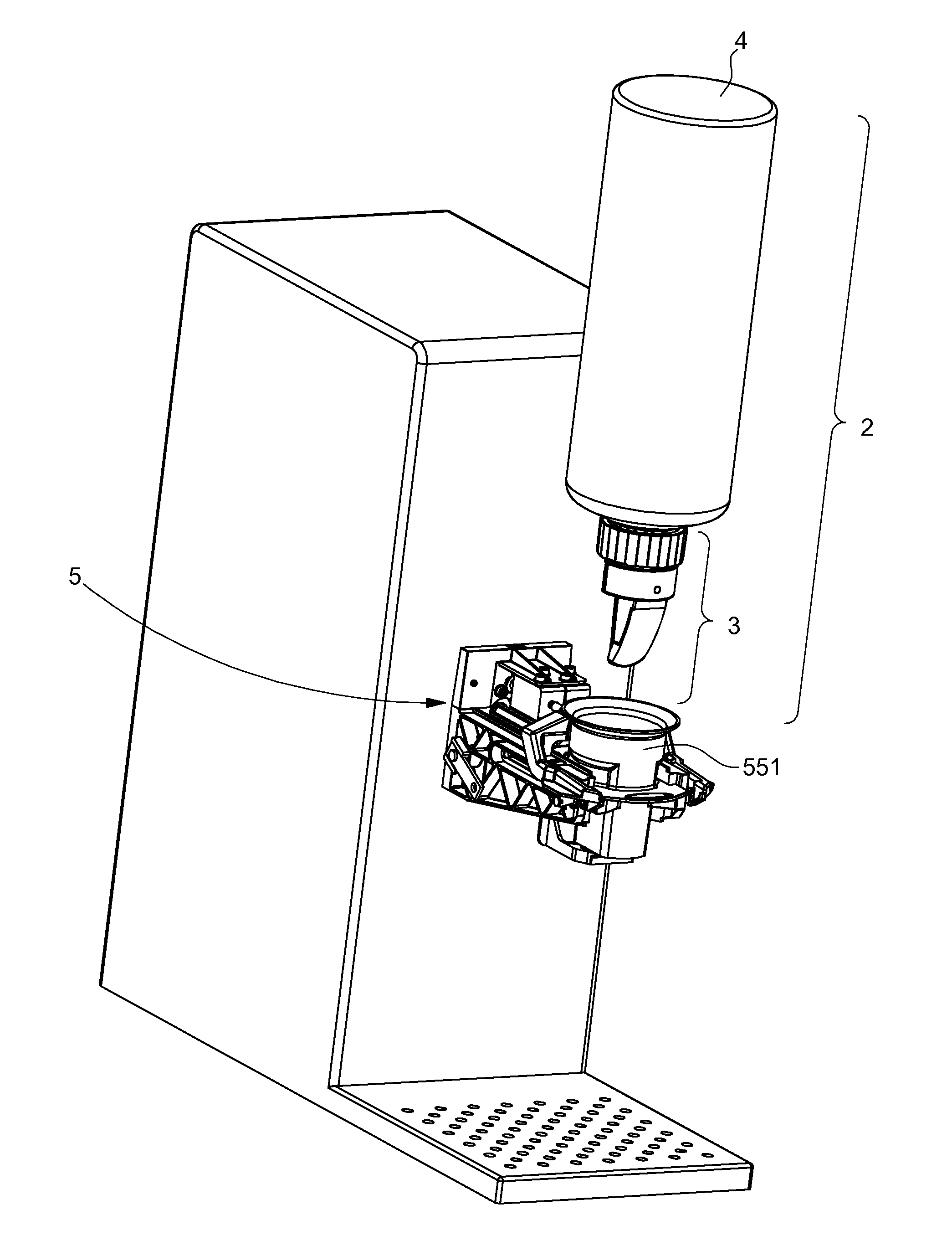 Device for dispensing a liquid
