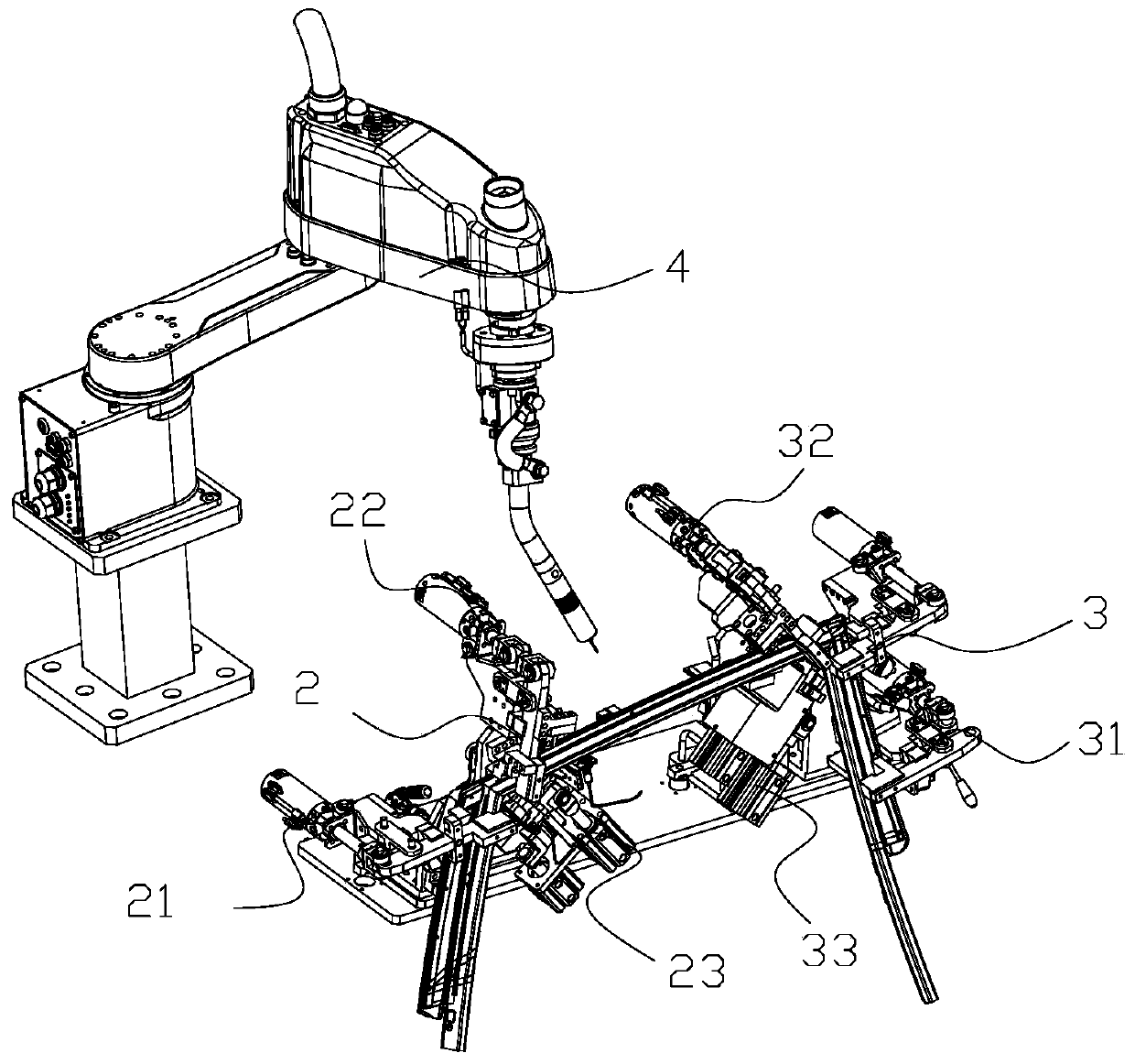 Vehicle frame welding device and welding method thereof