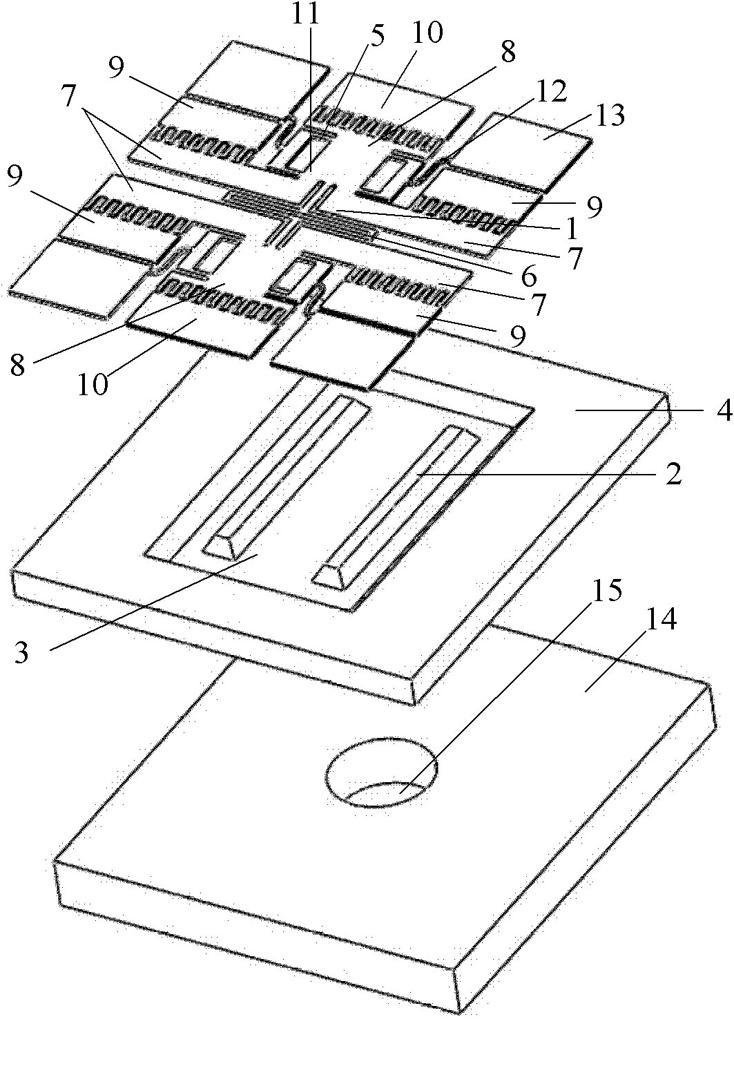 Silicon micro-resonant mode pressure sensor based on differential motion structure with coupling beam