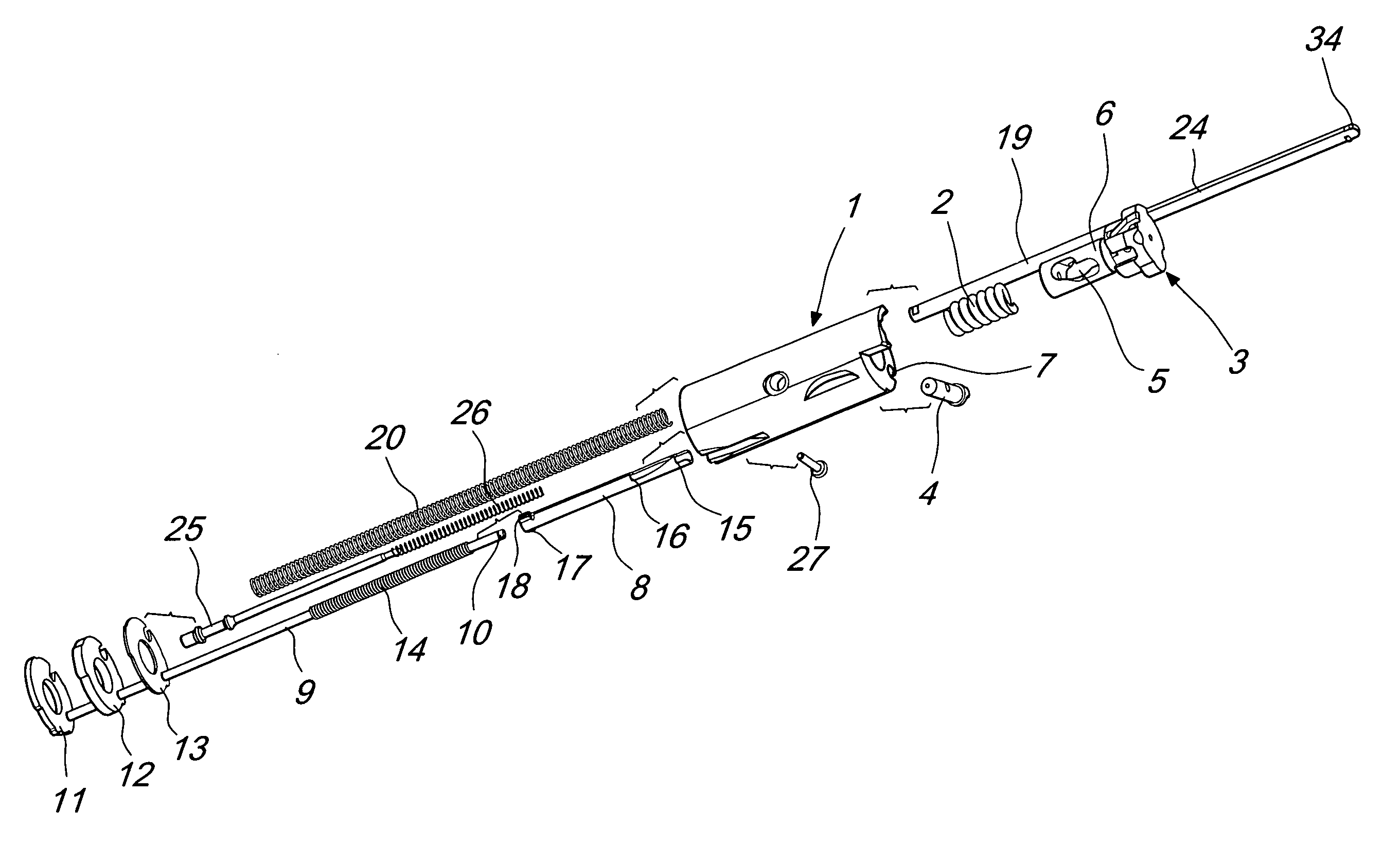 Locking and recocking assembly with swivel breech-lock and rotating locking head, particularly for inertially-actuated weapons using the kinetic energy of recoil