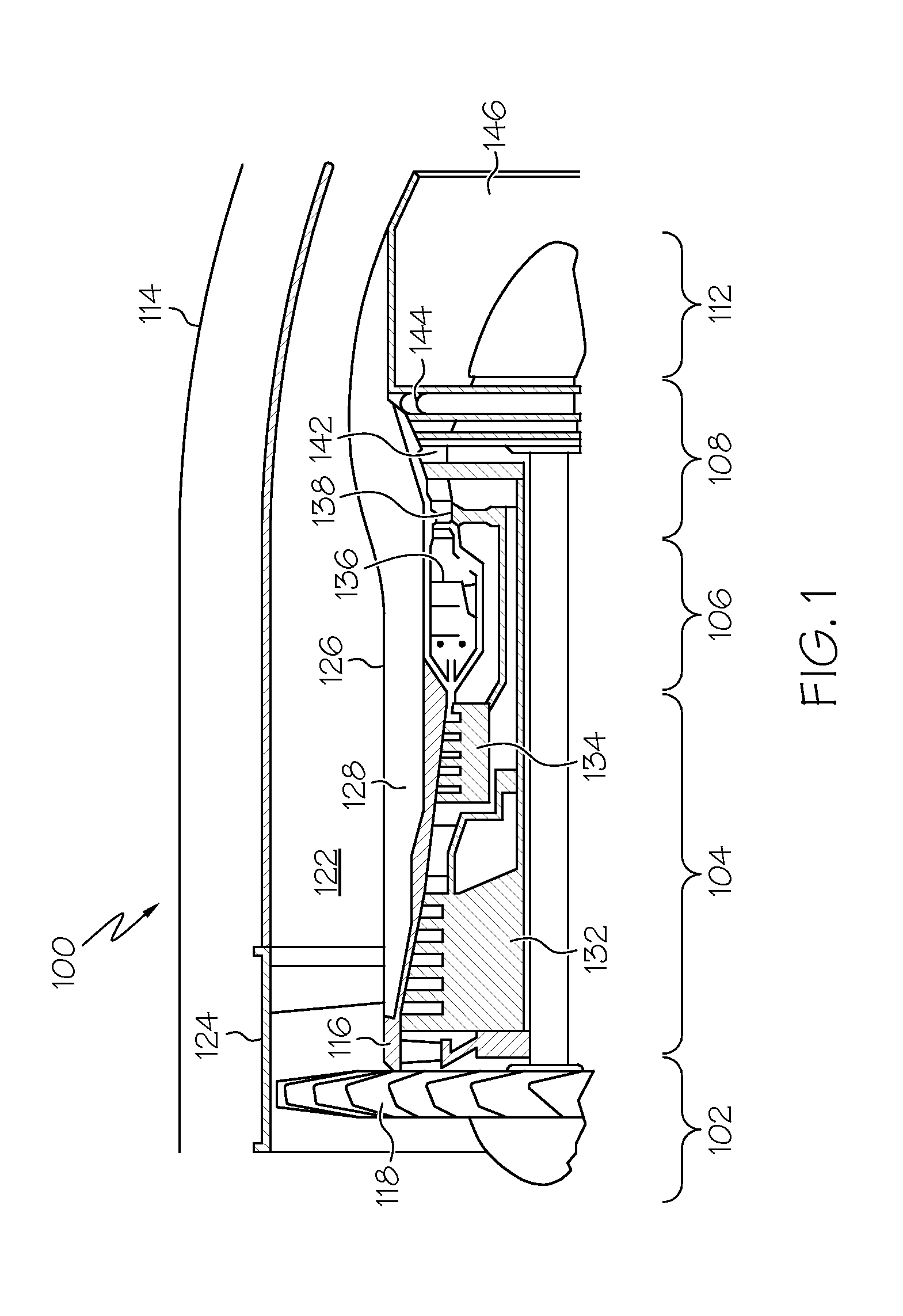 Gas turbine engine in-board cooled cooling air system