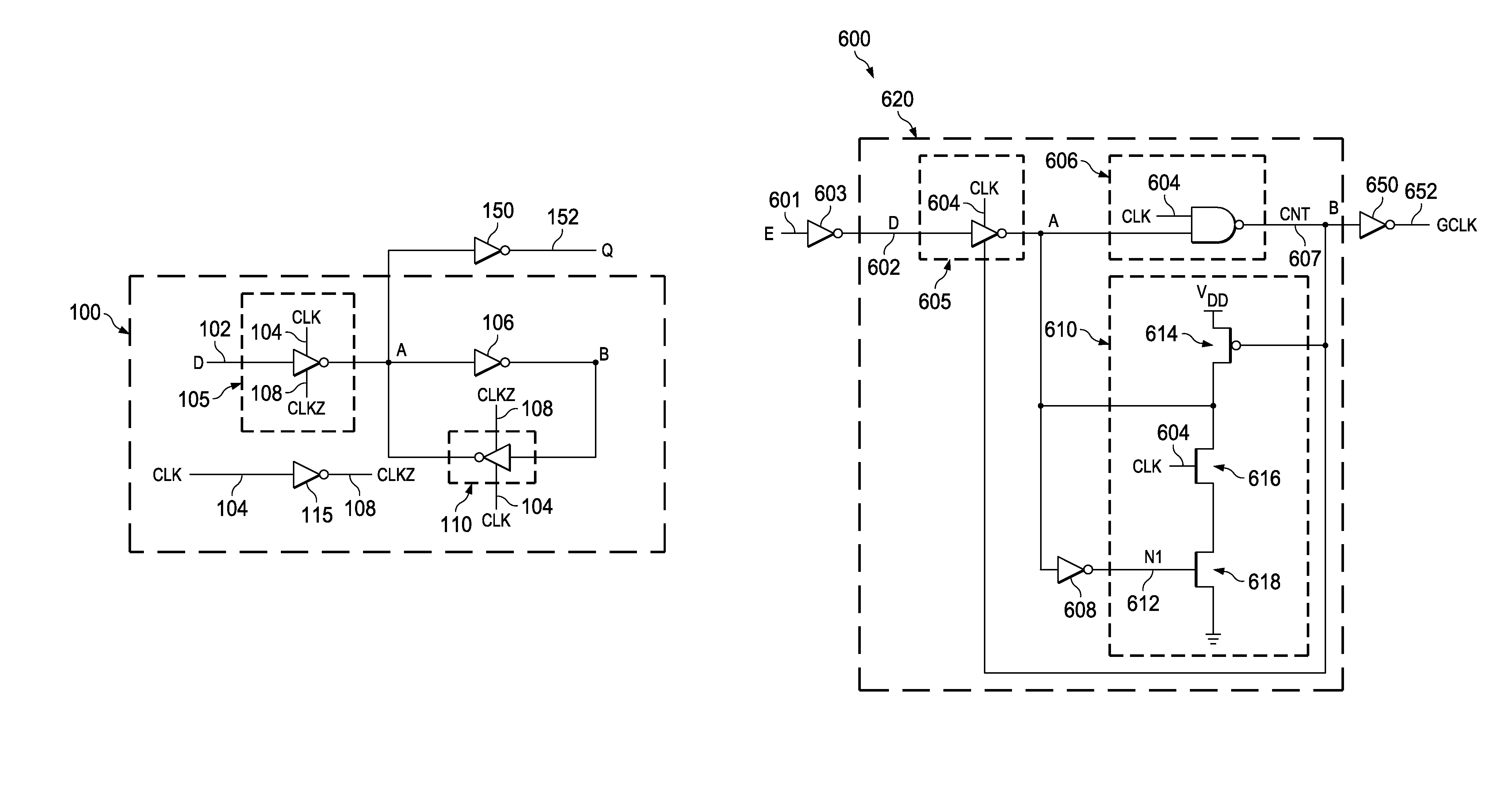 Integrated clock gating cell using a low area and a low power latch