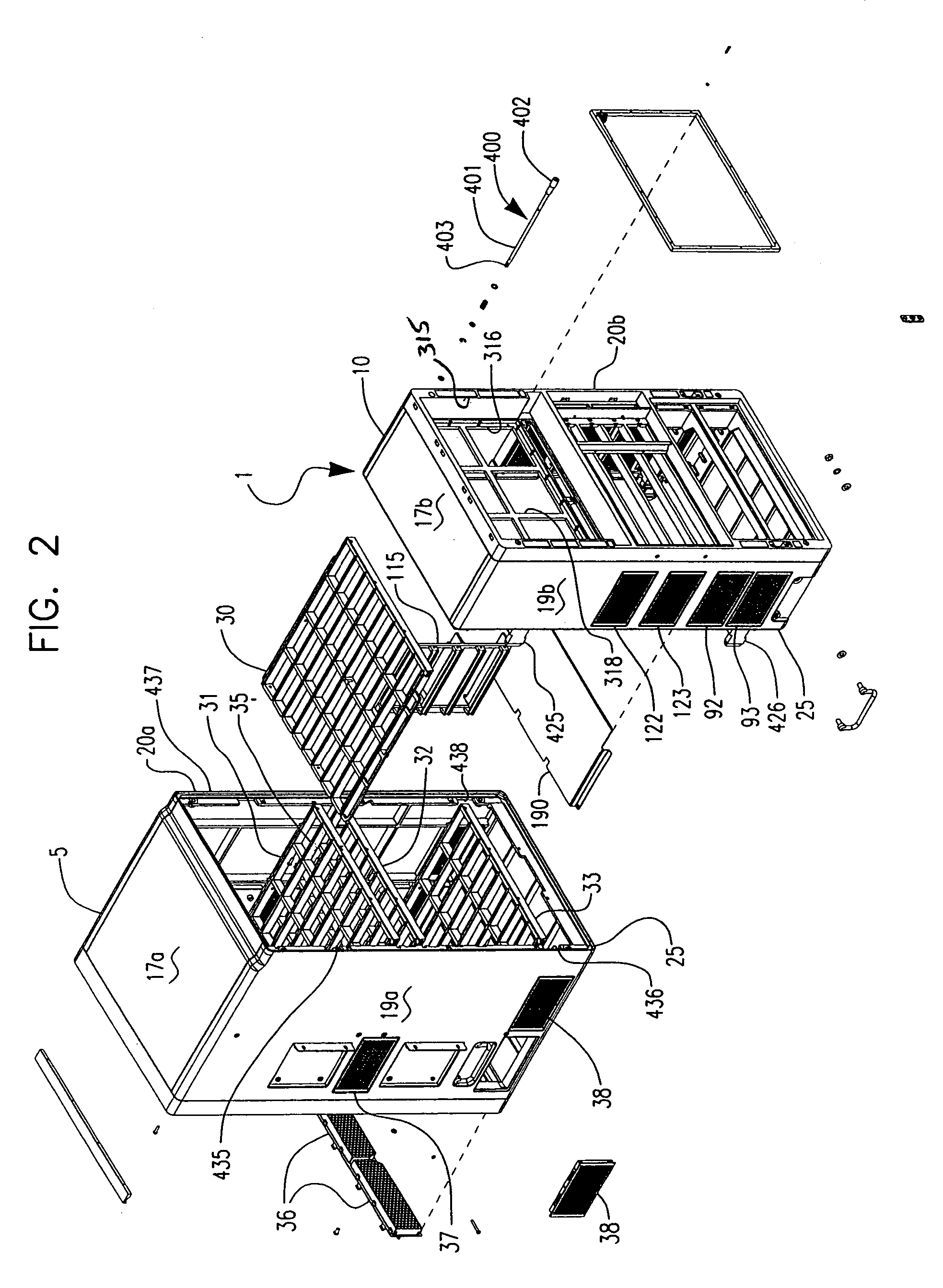 Modular chassis divided along a midplane and cooling system therefor