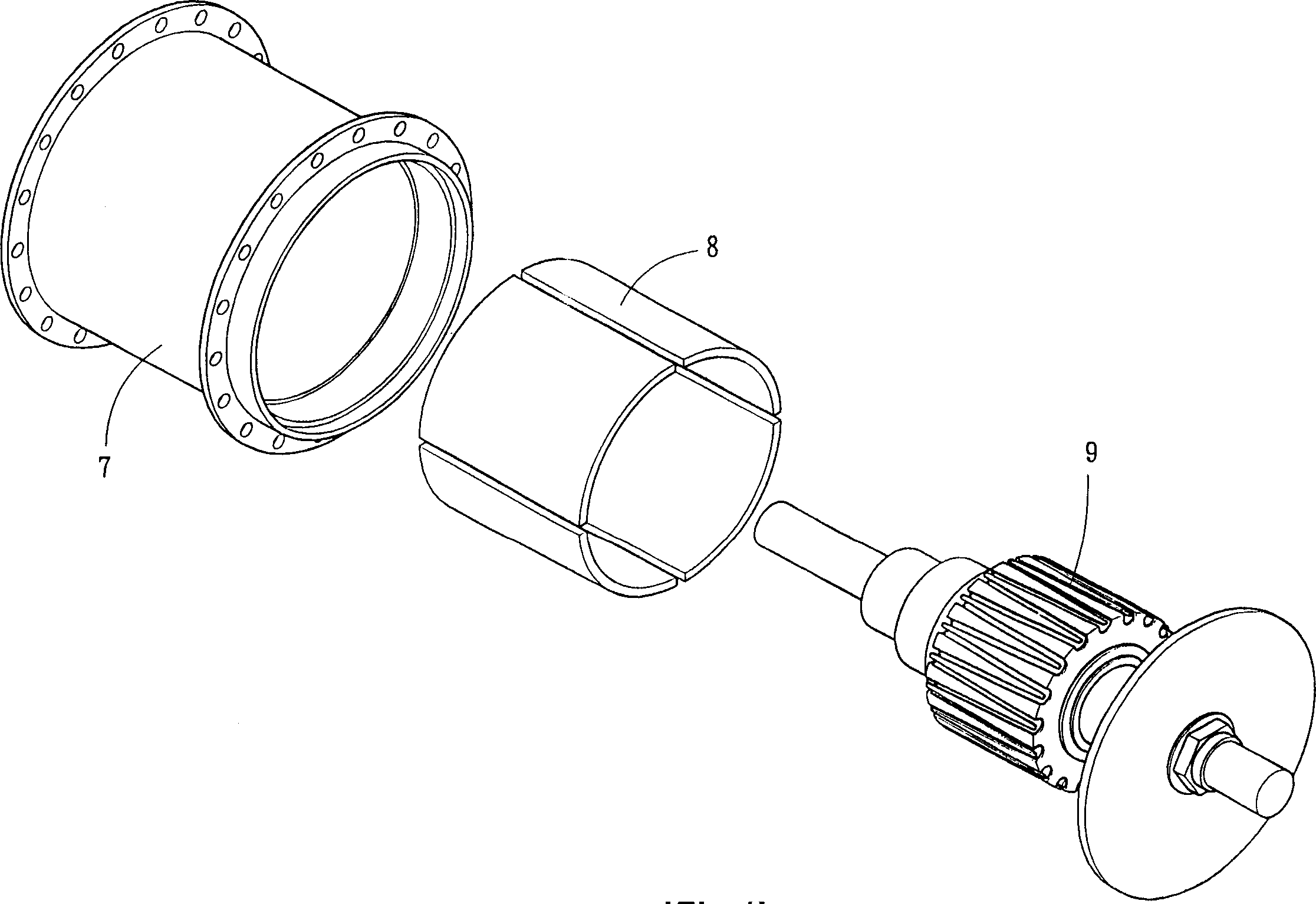 Method for fabricating direction matched magnet in profiled square inner diameter of annular ferrite magnetic pole, and structure