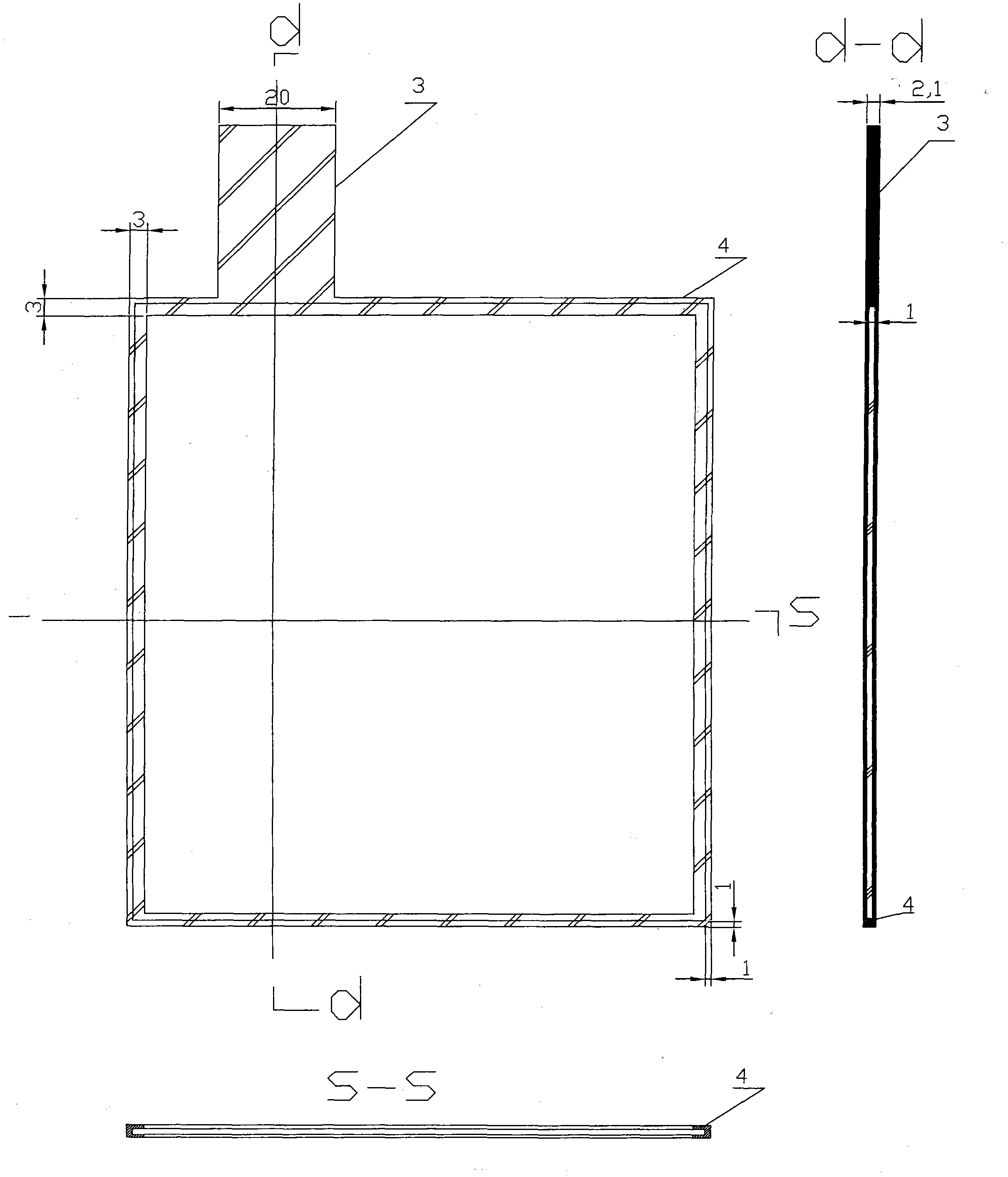 Lead-acid accumulator assembled by pole plate with frame-cast, screened and pasted lead-plastic compound grid