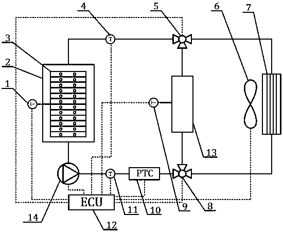 Low-temperature auxiliary heating apparatus for power battery based on phase change heat storage