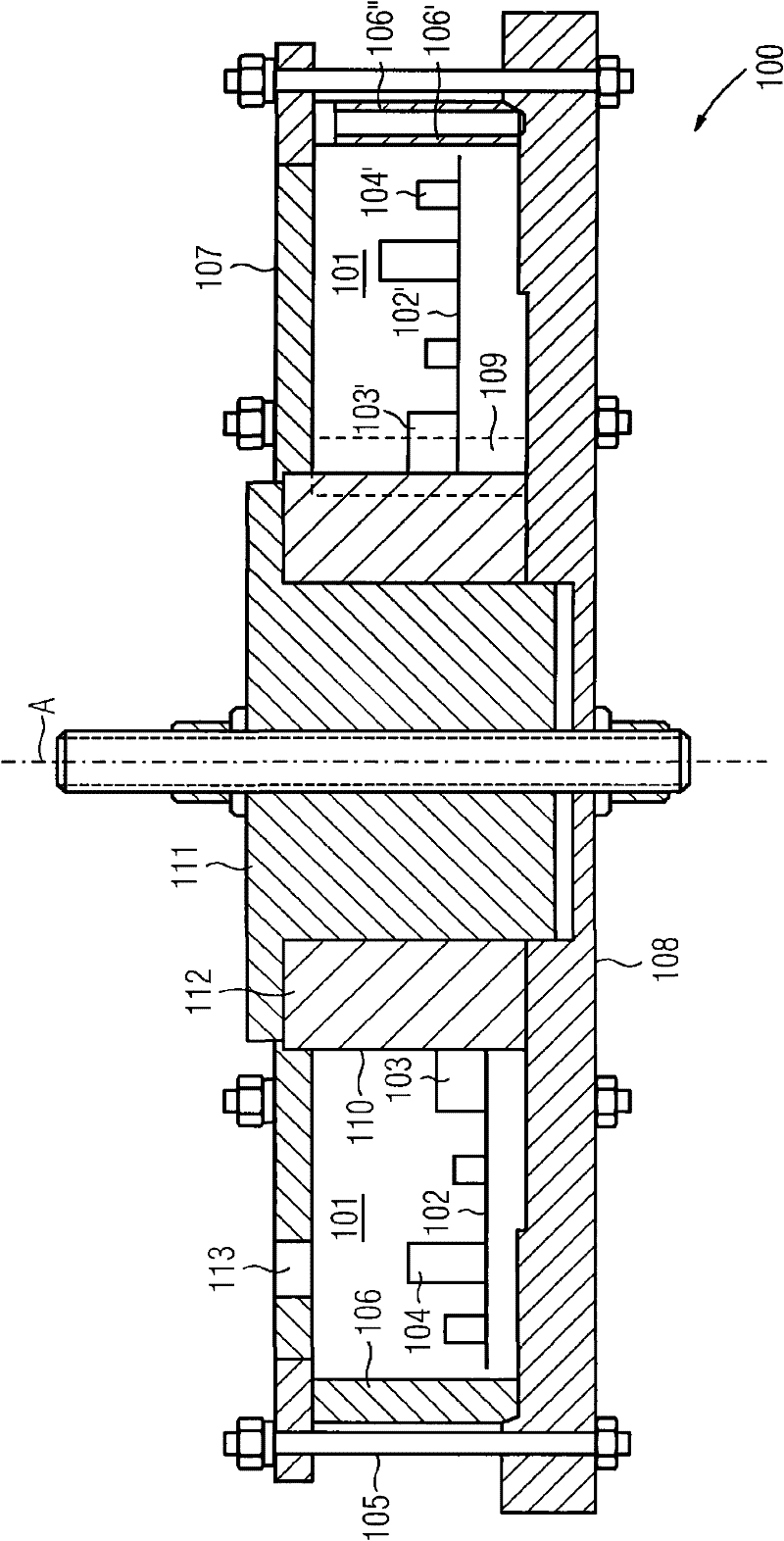 Packaging method and device for an excitation circuit present inside a rotor body