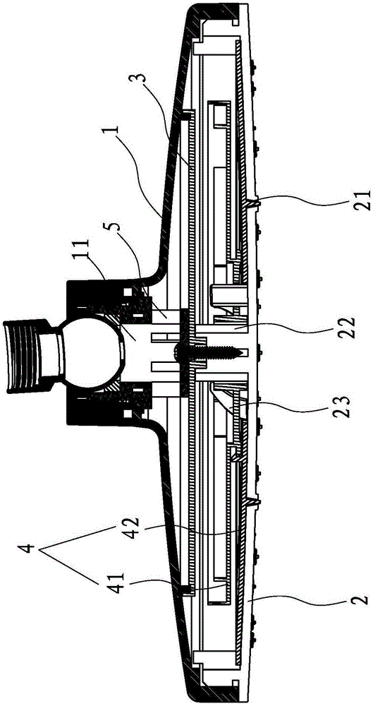 Self-cleaning top-spraying device