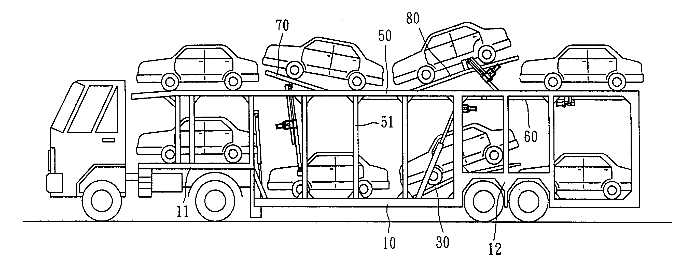 Frame structure for auto transport trailer