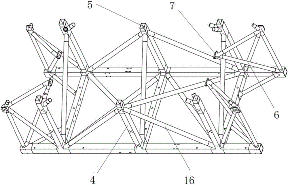 Adhesive joint assembly integrated structure for antenna supporting truss and aluminum honeycomb plate