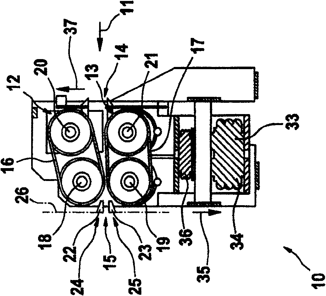 Device and method for pressing tobacco, ribs or the like