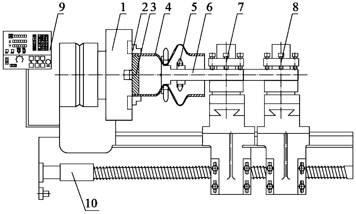 A metal bellows inner and outer incremental forming device