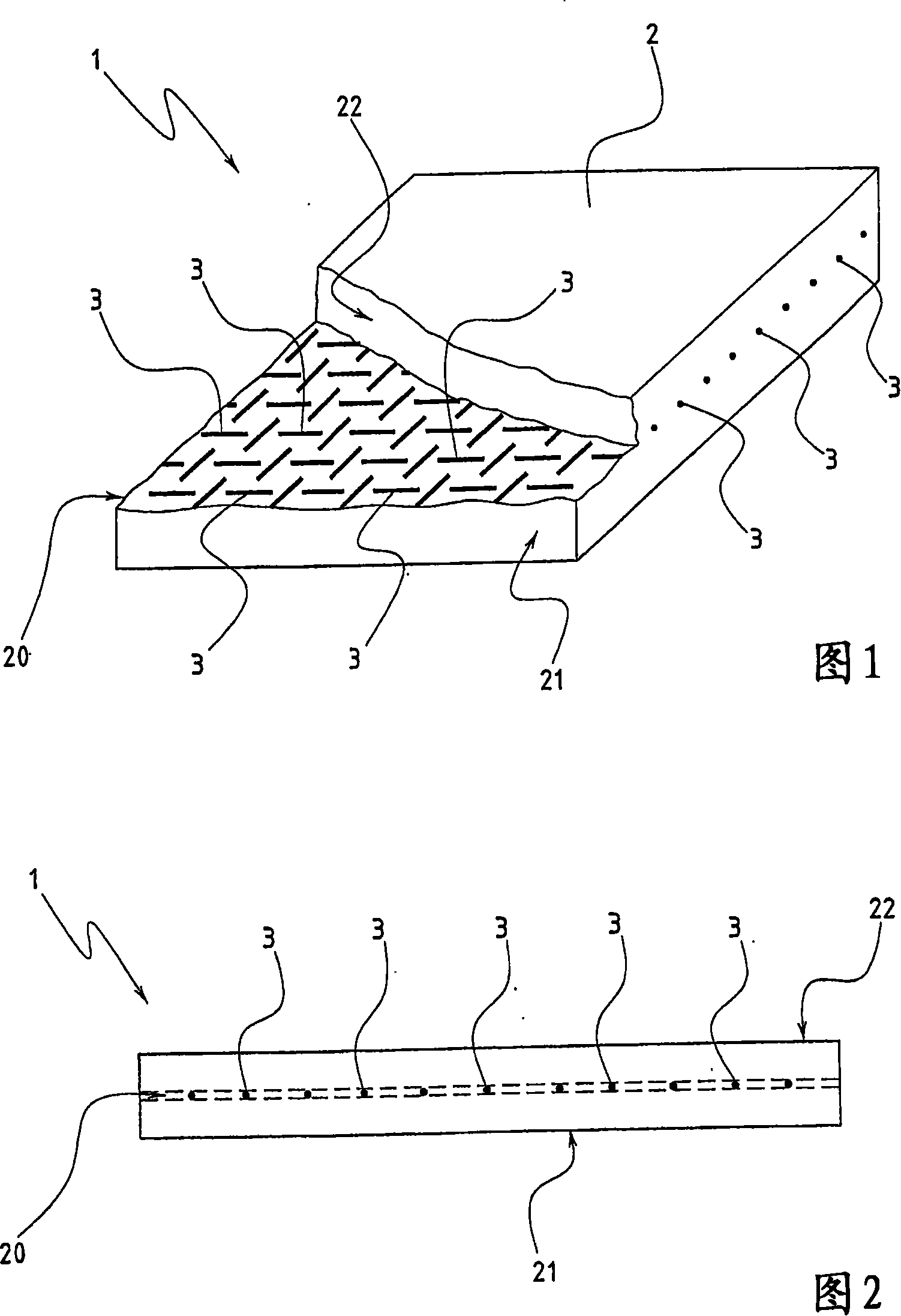 Improved ceramic slab for facings, and method for its manufacture