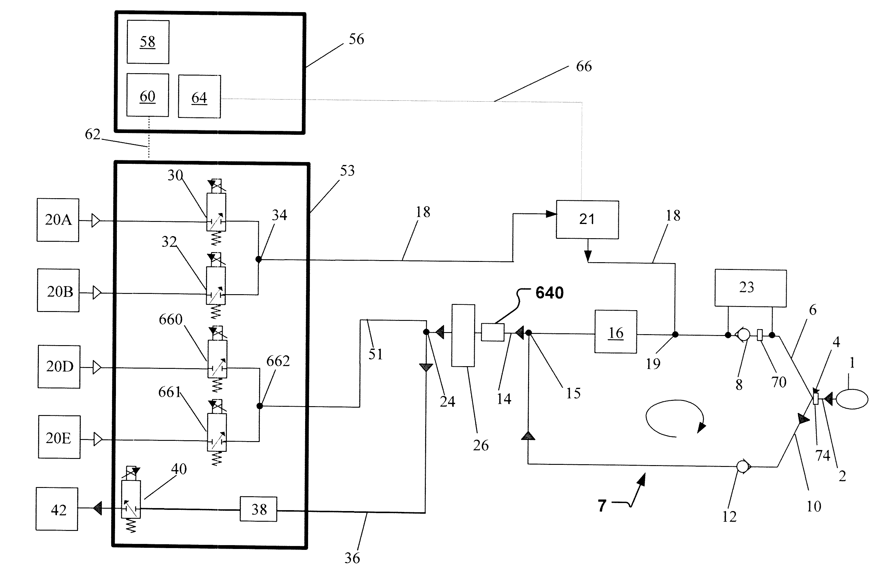 Anesthetic breathing apparatus having volume reflector unit with controllable penetration