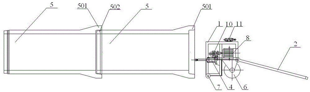 Pipe-laying installation device for jacking construction of concrete bell and spigot pipes