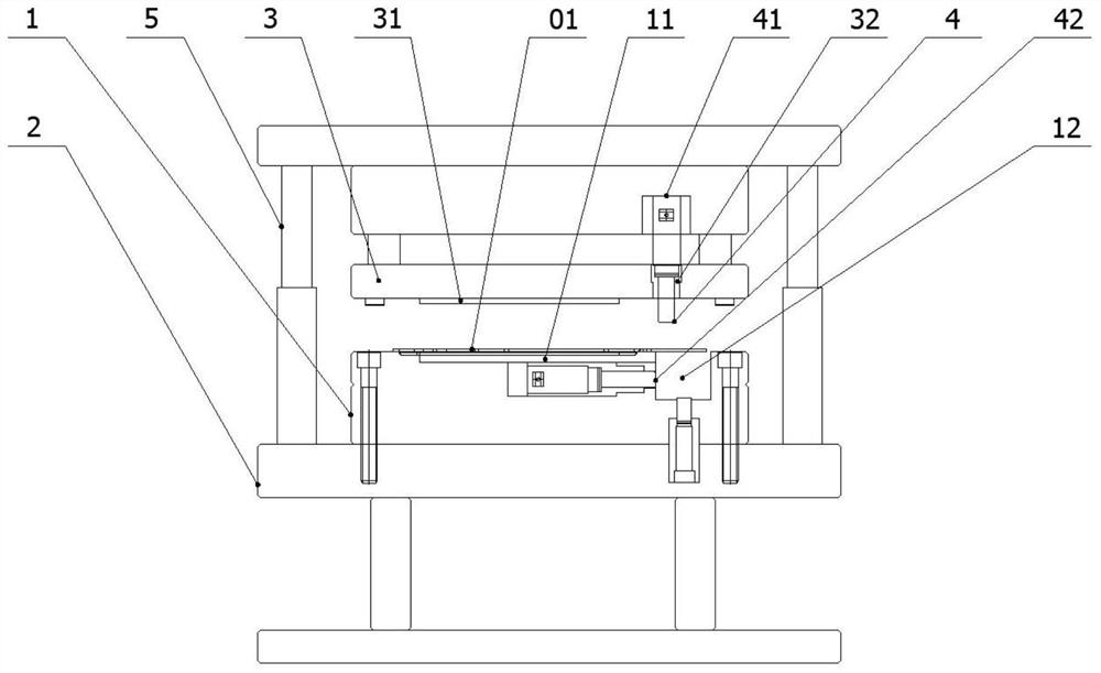 Composite bending jig and composite bending method for U-shaped structure support