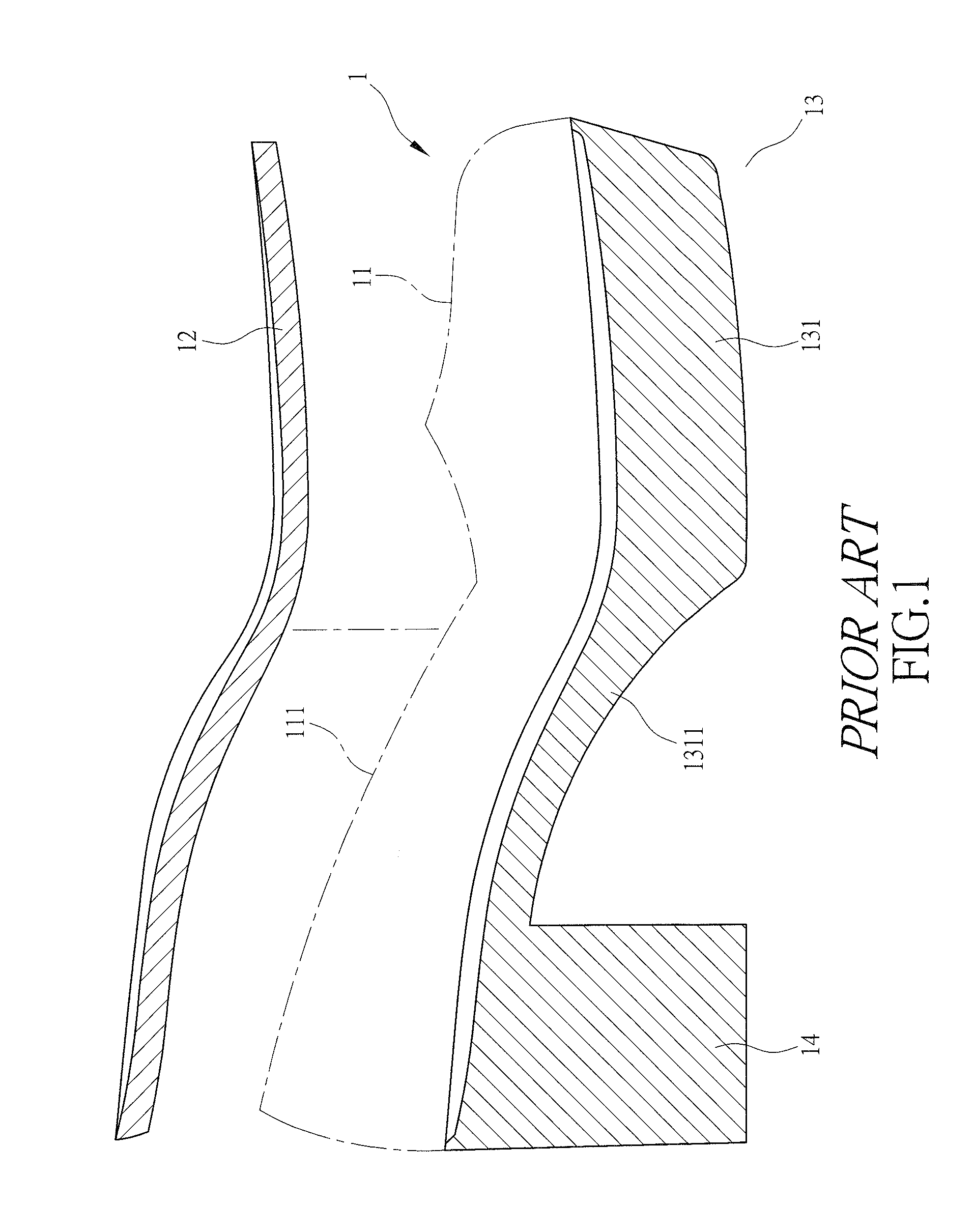 Structure of platform shoe