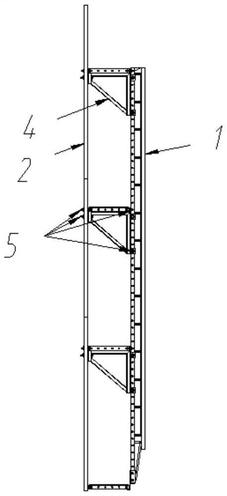 Vertical main frame of lifting operation safety protection platform for high-rise building construction