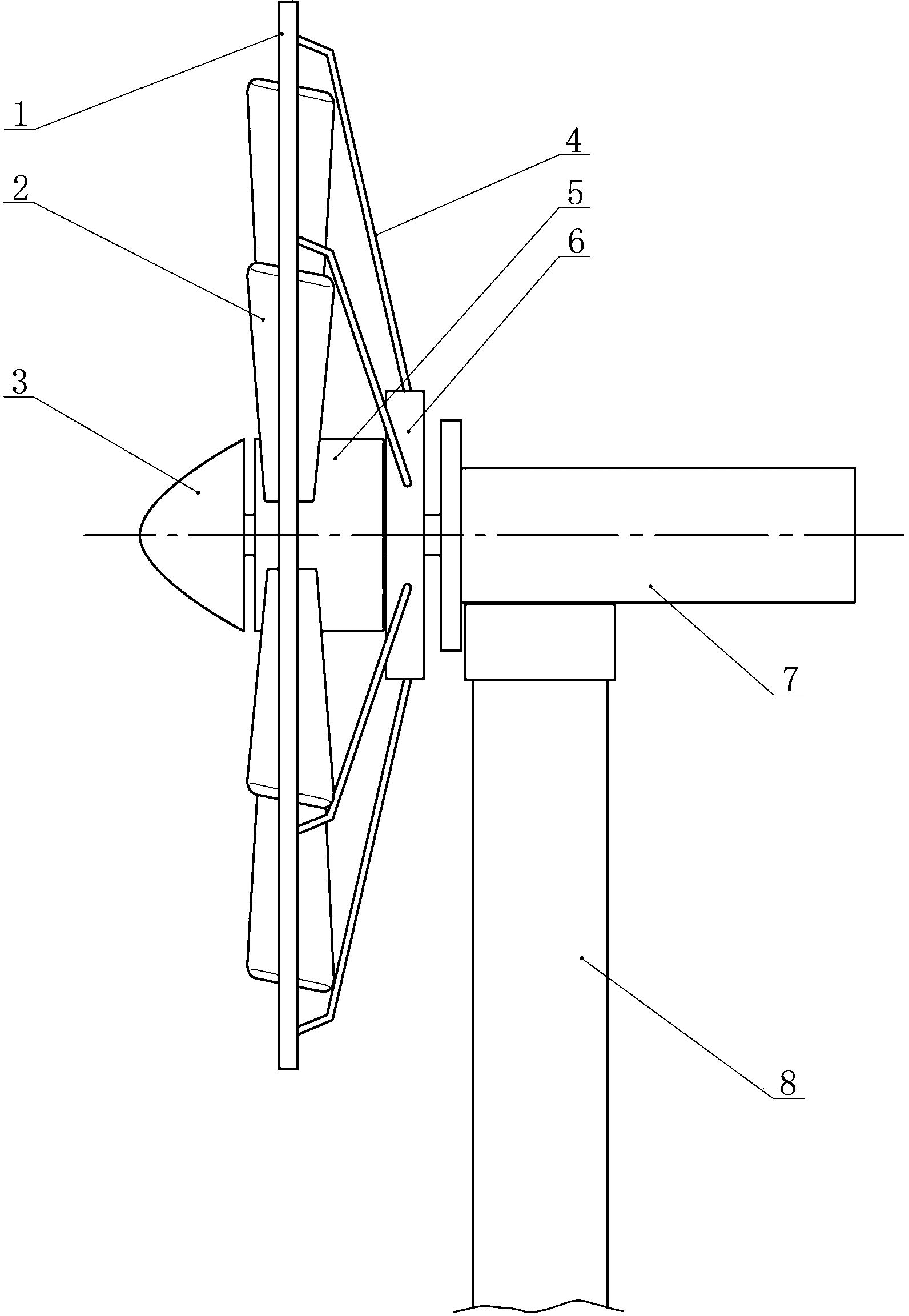 Single-frame type impeller of wind turbine