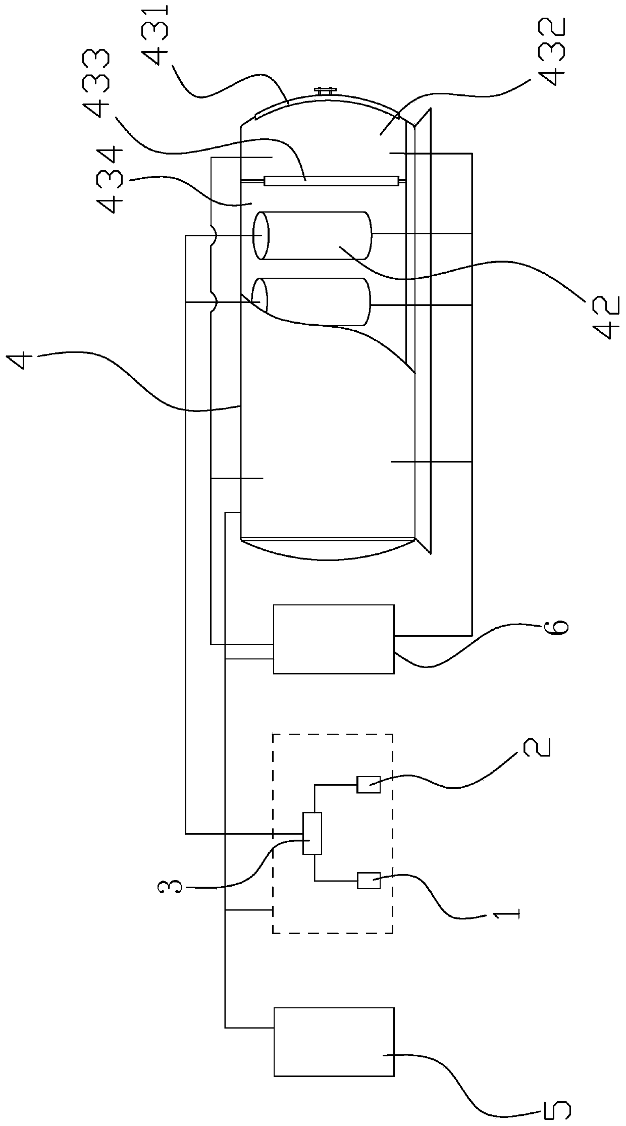 Safe mixing device of hydrogen-containing mixed gas and mixing method thereof