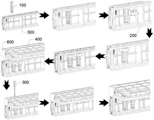 A kind of plastic nail component and its connection method for the connection of building shaped formwork