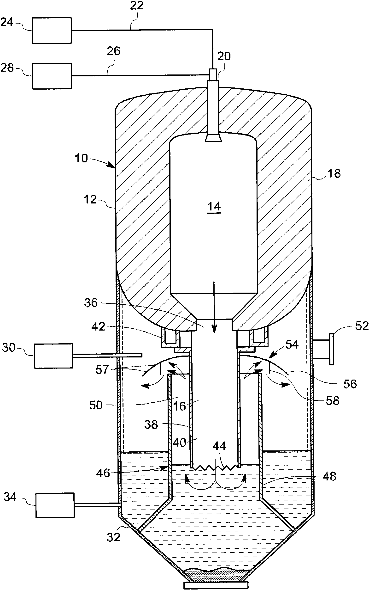Cooling chamber assembly for a gasifier