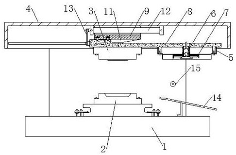 A pressing mechanism for industrial composite material processing with a mold ejecting and trimming mechanism