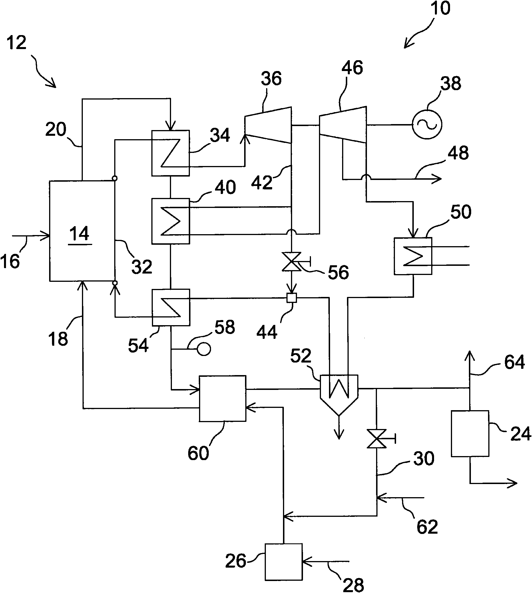 Oxyfuel combusting boiler system and a method of generating power by using the boiler system