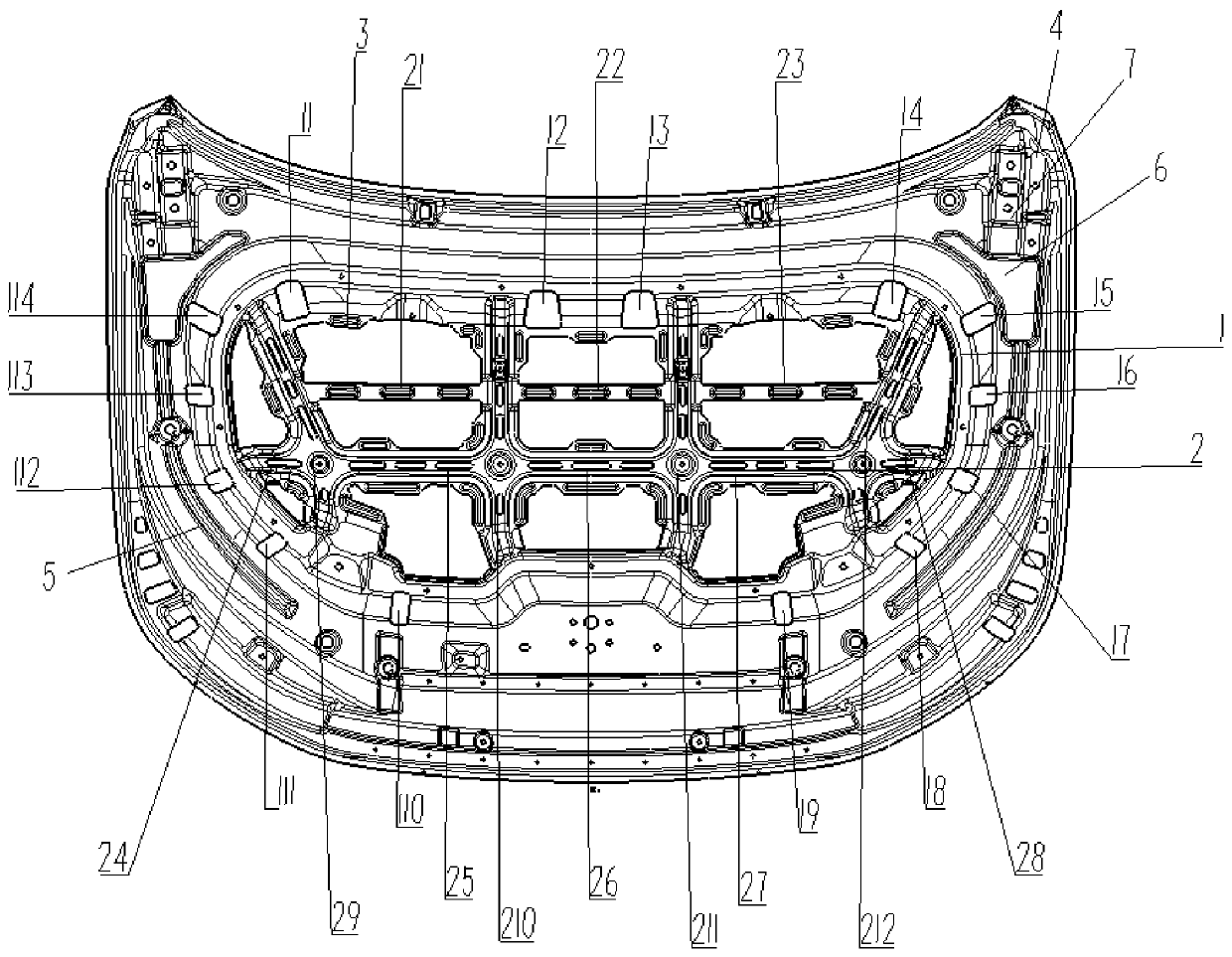 Engine cover inner plate structure