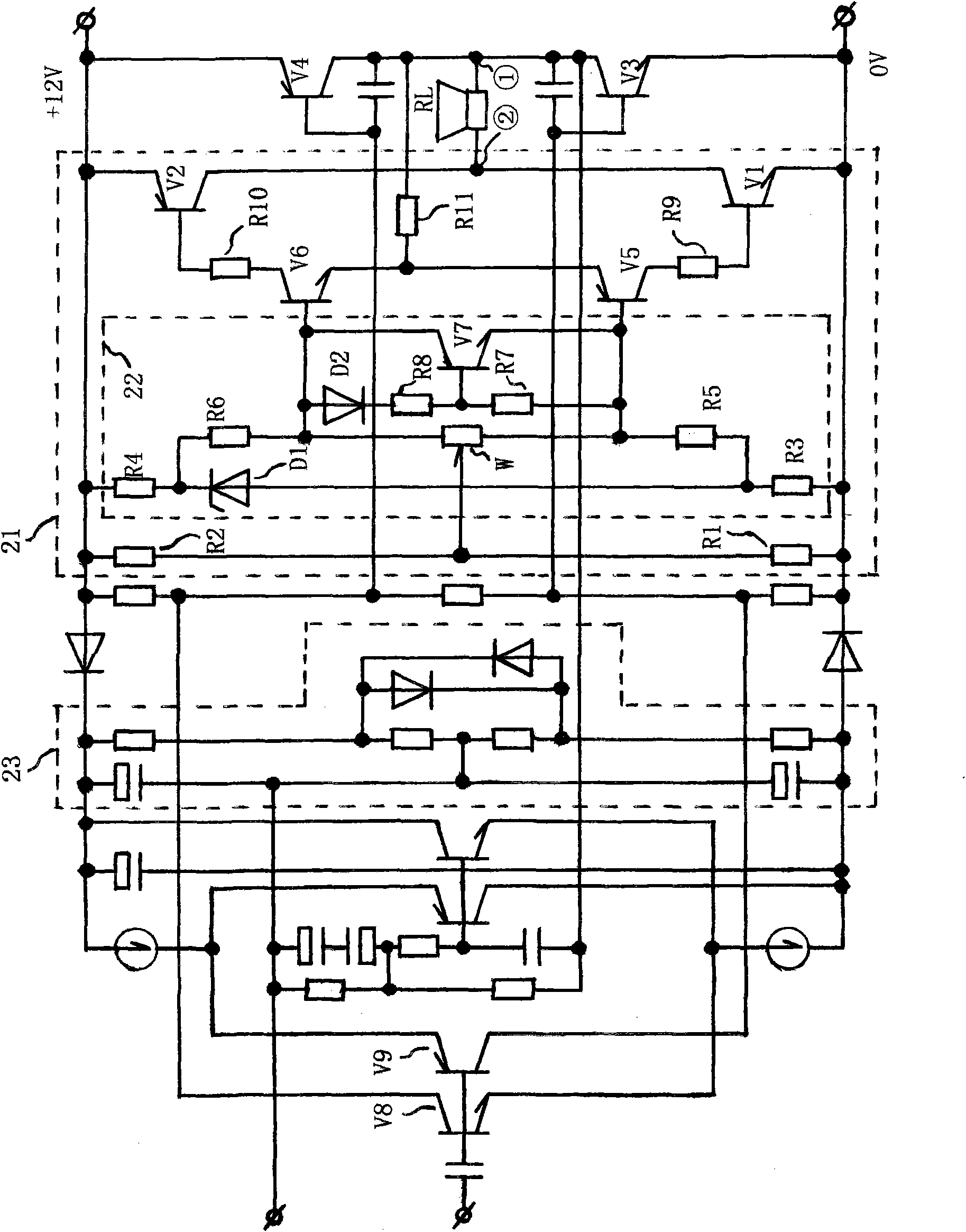 Converting type symmetrical power amplifier